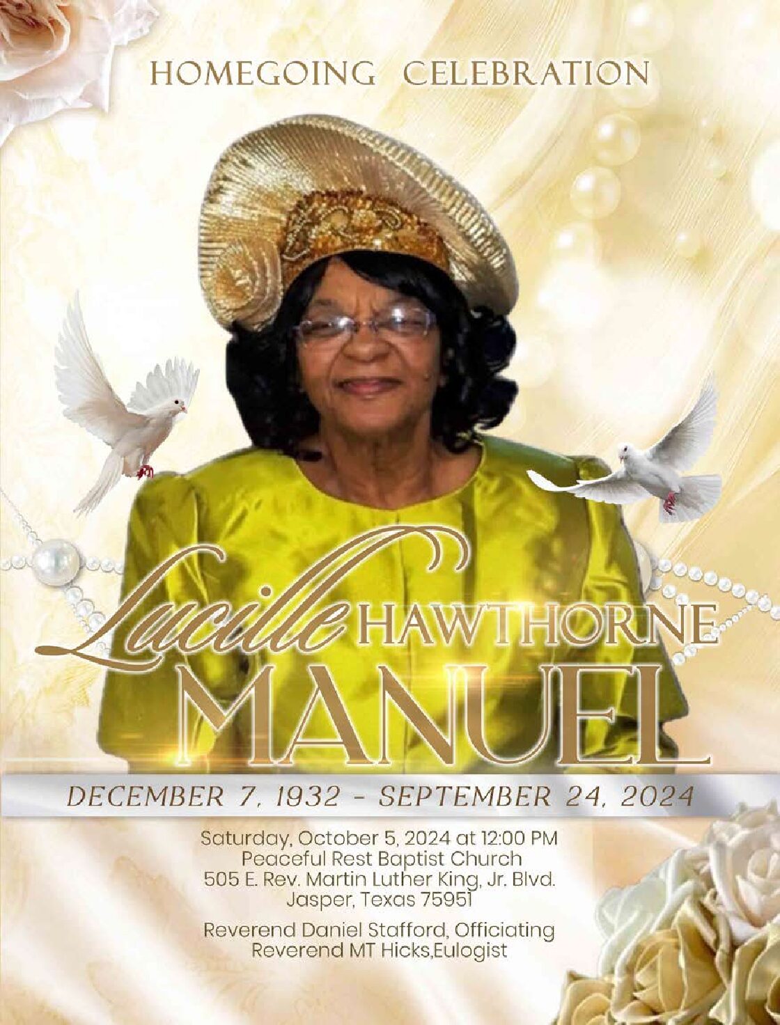 Lucille Hawthorne Manuel 1932 – 2024