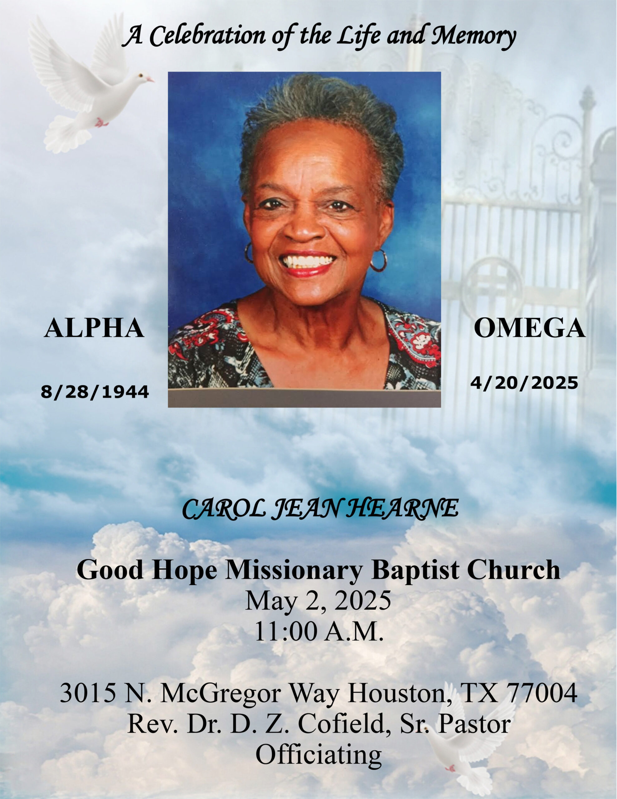 Carol Jean Hearne 1944-2025