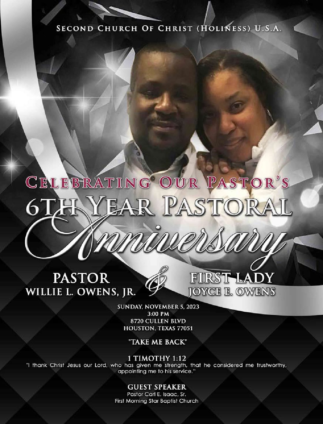 6th Year Pastor Anniversary