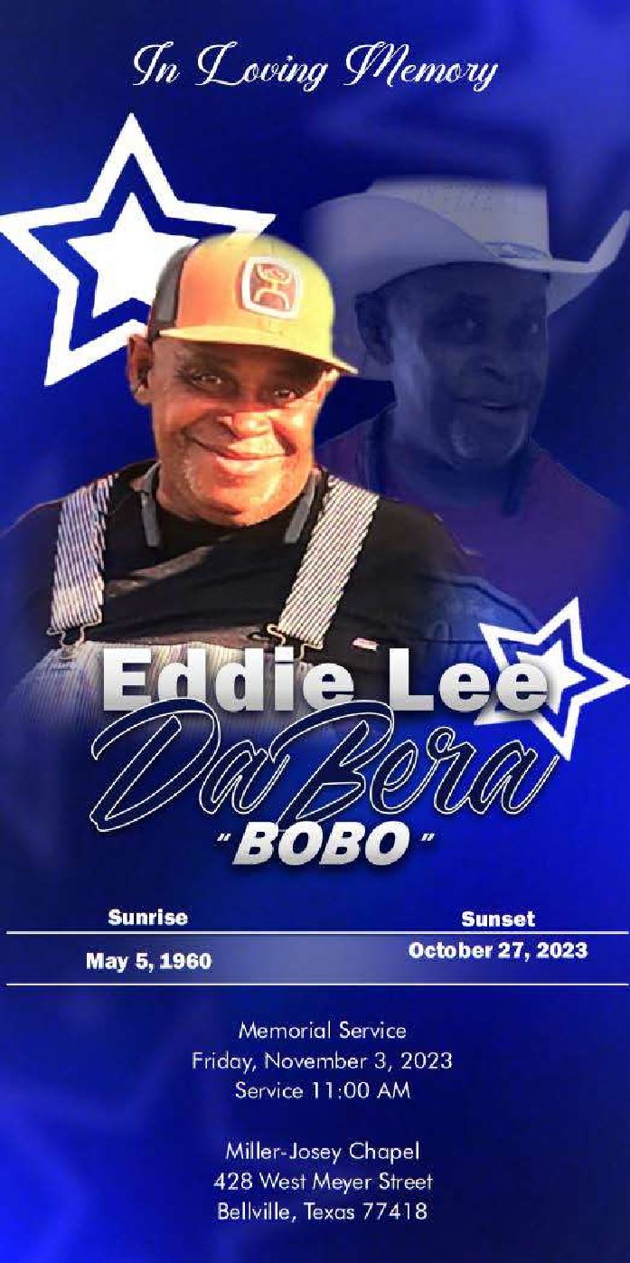 Eddie Lee DaBera “Bobo” 1960 – 2023