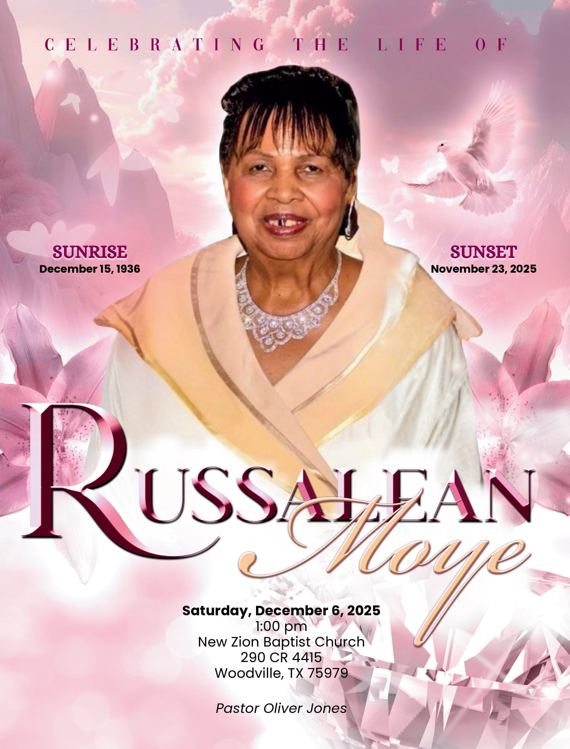 RUSSALEAN MOYE 1936-2025 RUSSALEAN MOYE 1936-2025