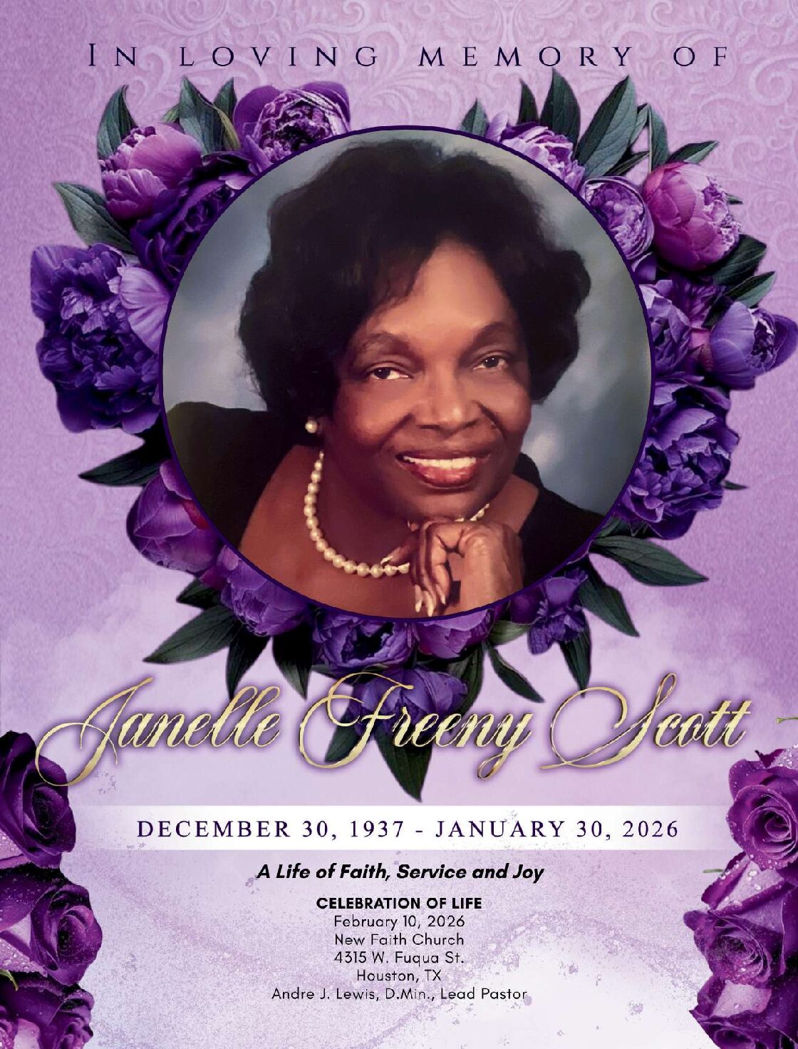 Janelle Freeny Scott 1937-2026