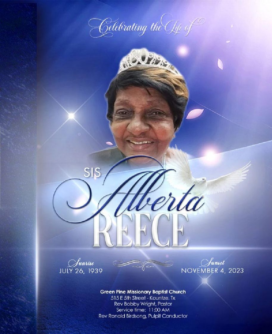 Sis. Alberta Reece 1939 – 2023