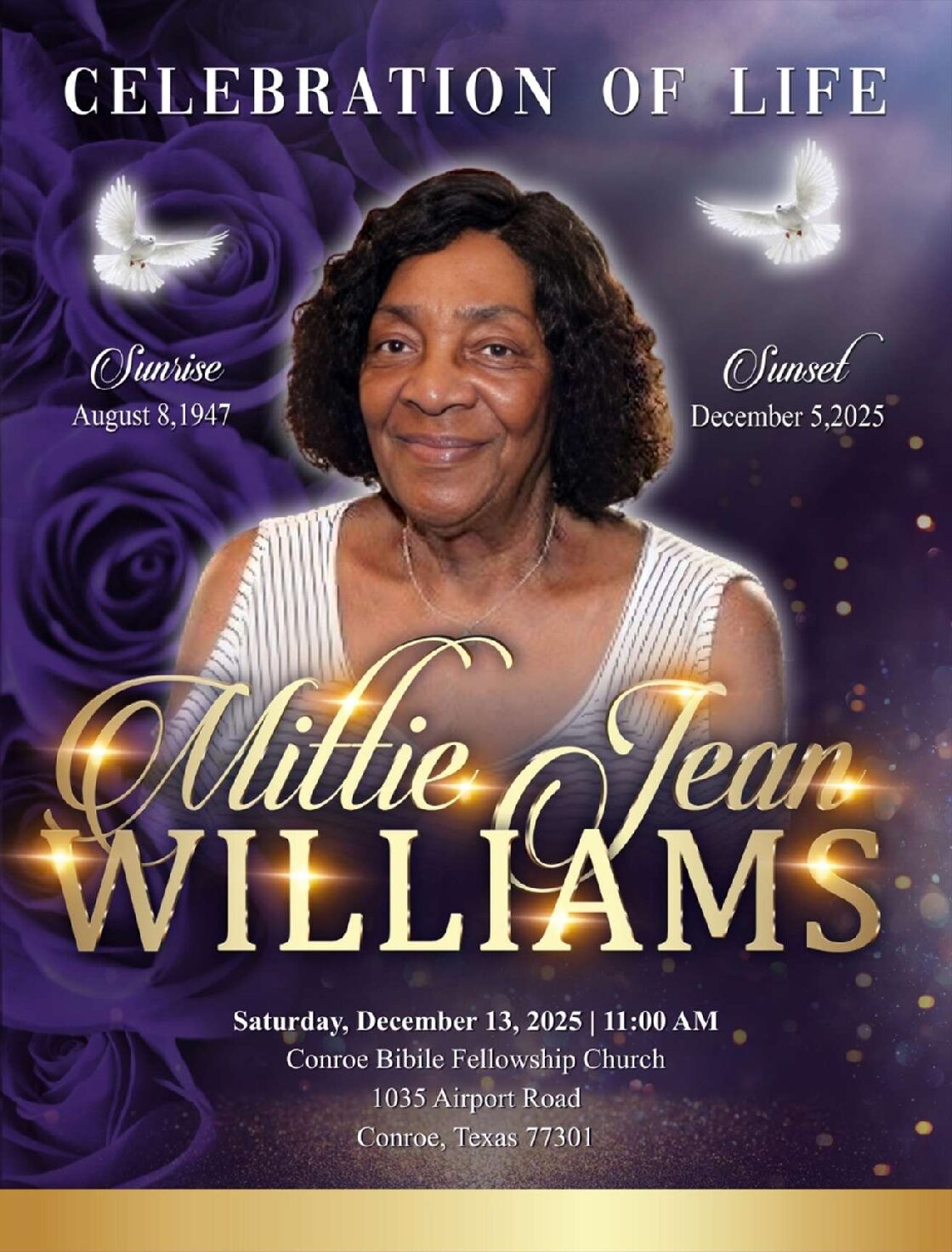Mittie Jean Williams 1947 – 2025 Mittie Jean Williams 1947 – 2025