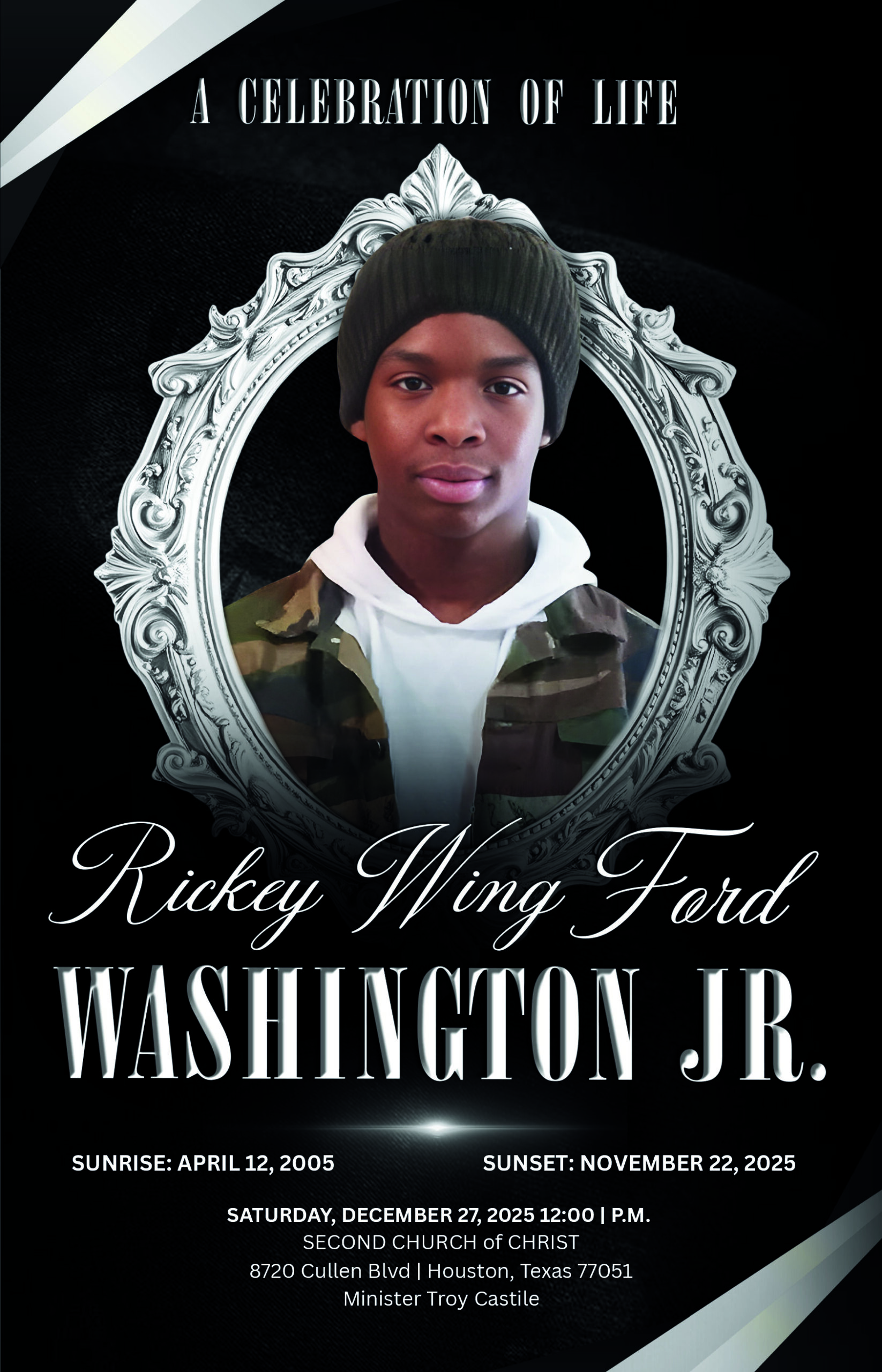 Rickey Wing Ford Washington Jr. 2005 – 2025