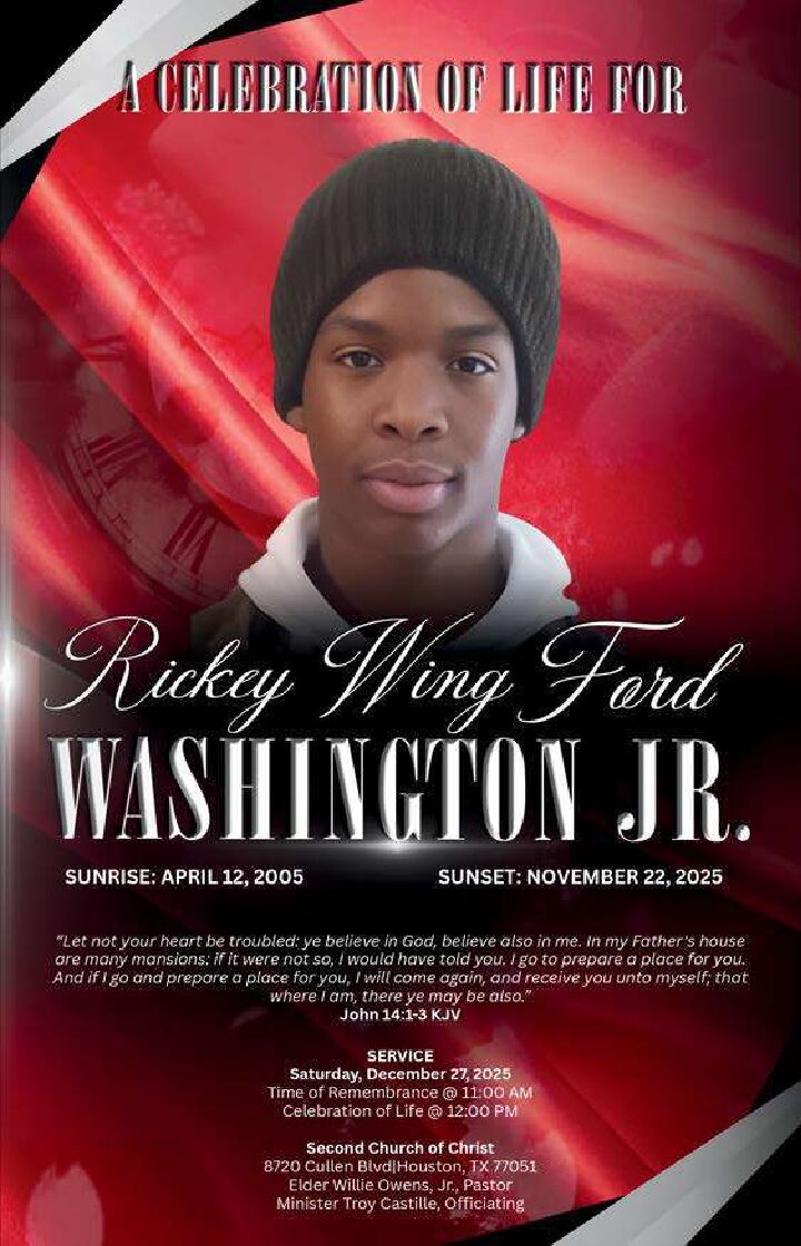 Rickey Wing Ford Washington Jr. 2005 – 2025