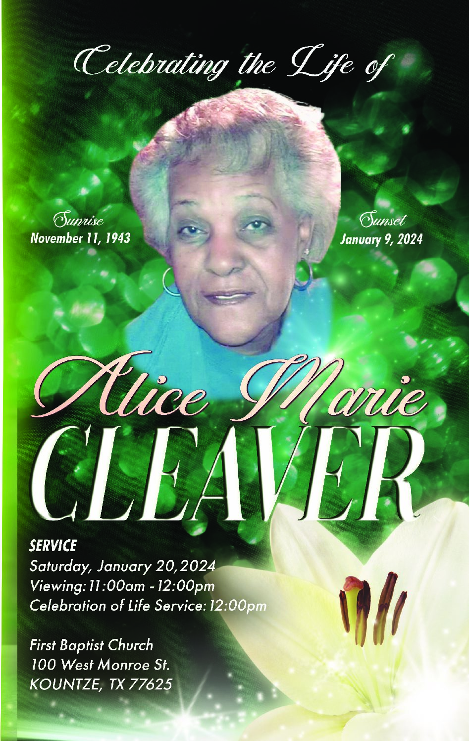 Alice Marie Cleaver 1943 – 2024