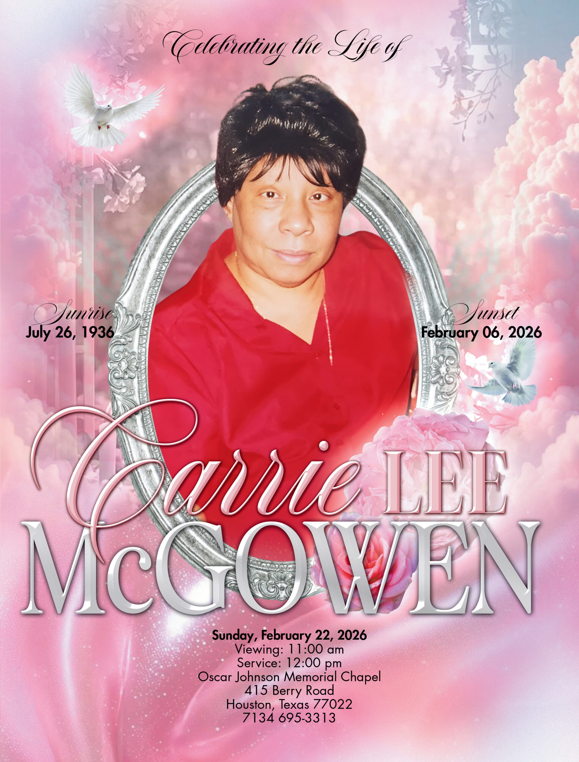 Carrie Lee McGowen 1936-2026