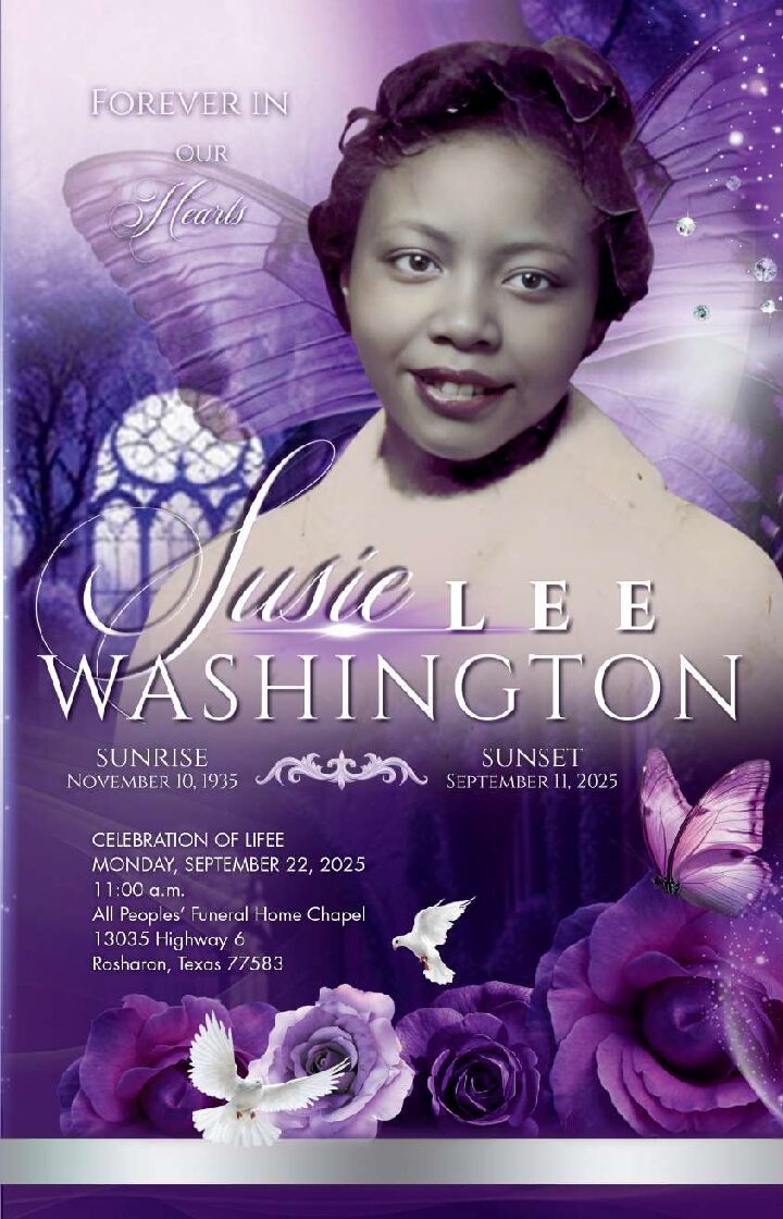 Susie Lee Washington 1935-2025 Susie Lee Washington 1935-2025