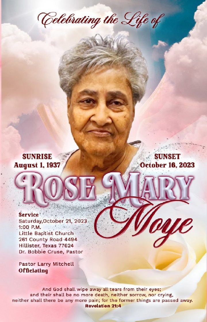 Rose Mary Moye 1937 – 2023