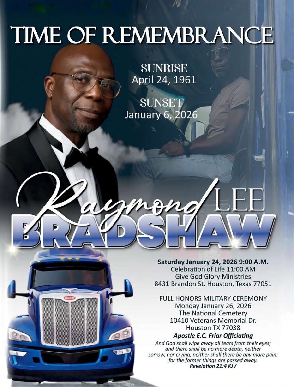 Raymond Lee Bradshaw 1961 – 2026