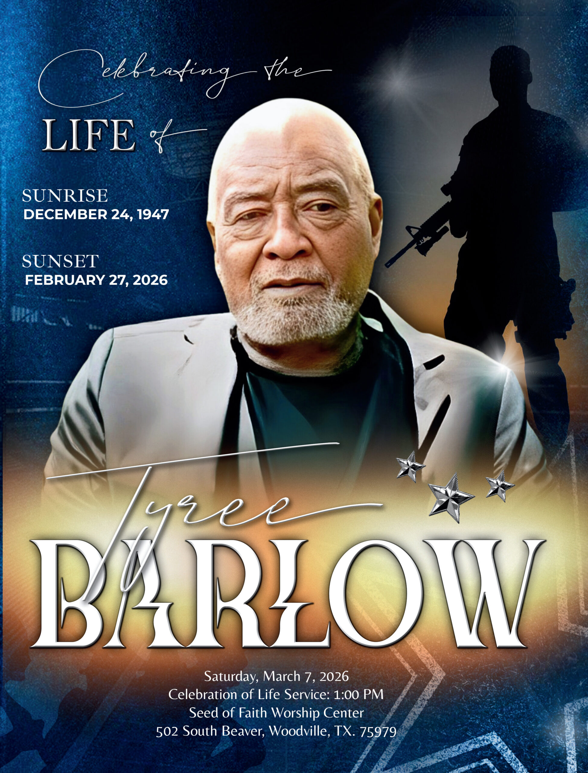 Tyree Barlow 1947 – 2026