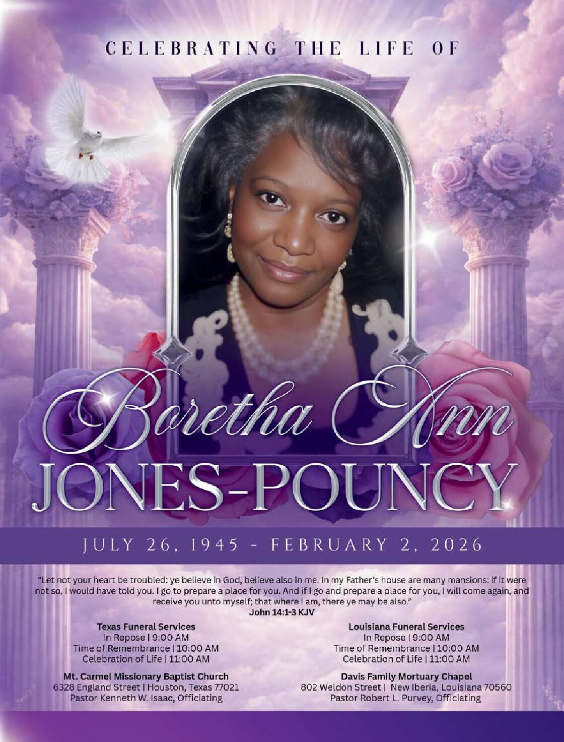 Boretha Ann Jones-Pouncy 1945 – 2026