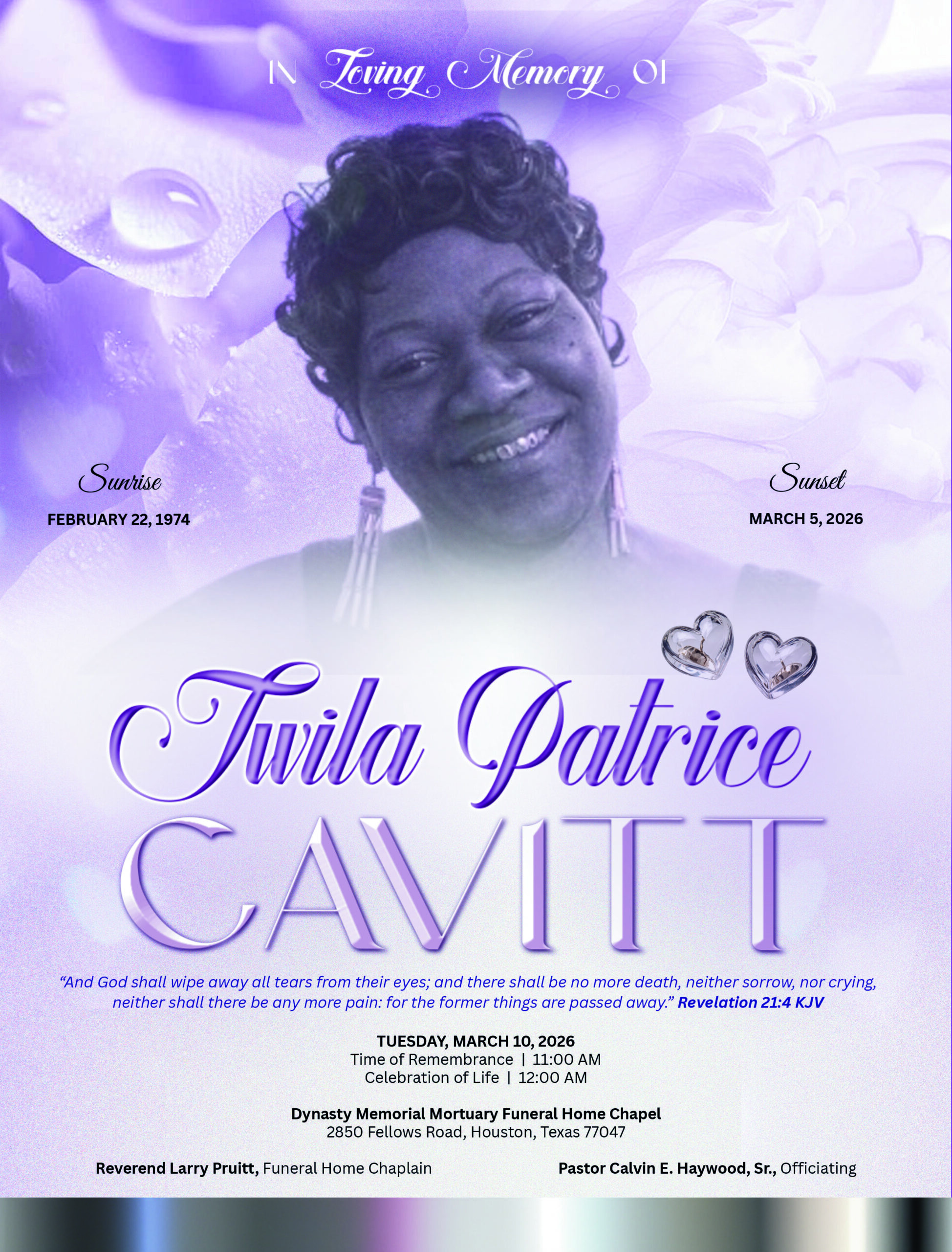 Twila Patrice Cavitt 1974 – 2026