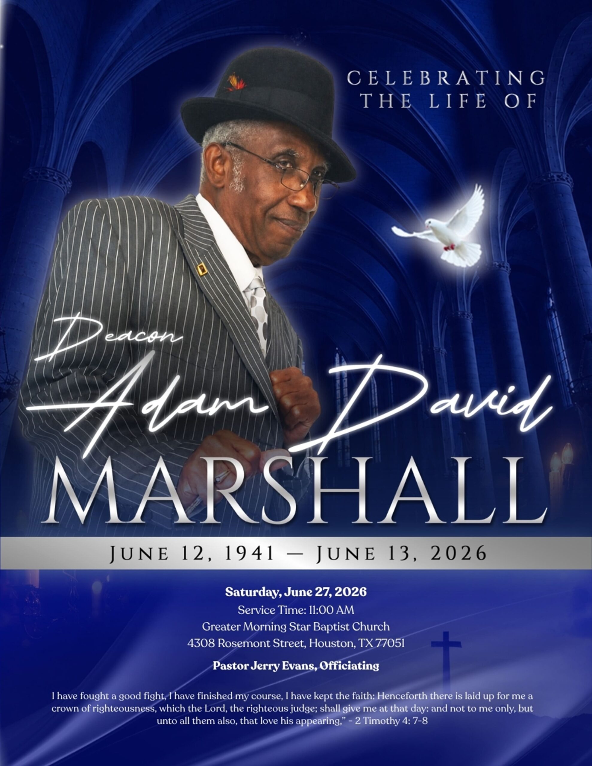 Deacon Adam David Marshall 1941 – 2026