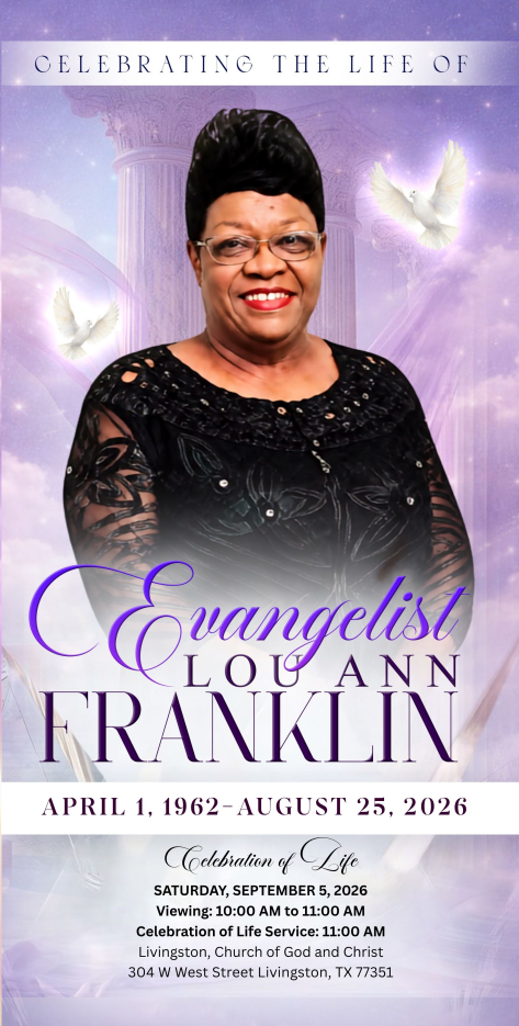 Evangalist Lou Ann Franklin 1962-2025