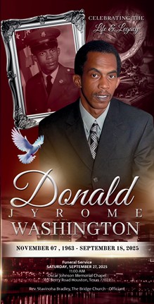 Donald Jyrome Washington 1963-2025