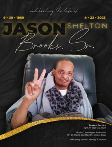 Jason Shelton Brooks Sr. 1959 – 2023