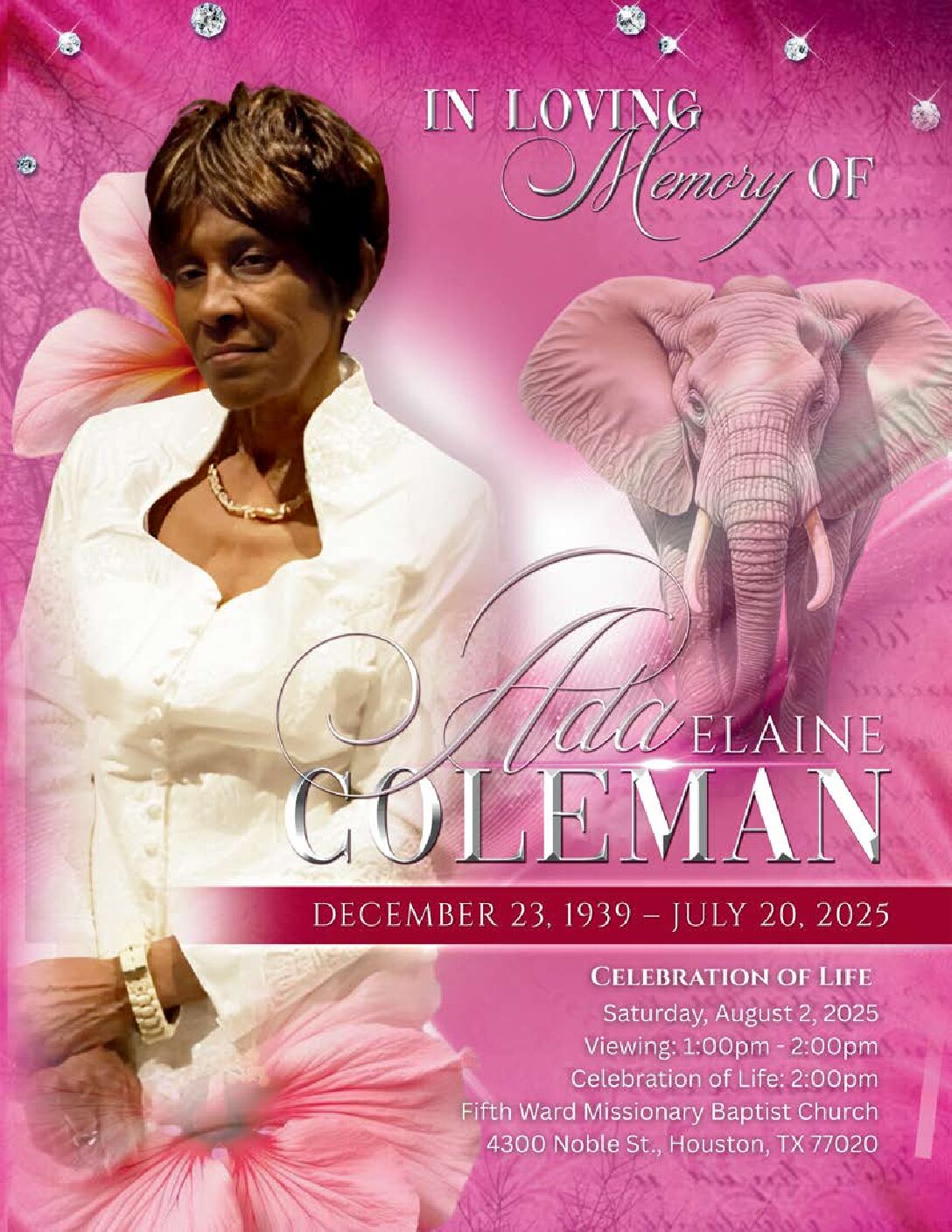 Ada Elaine Coleman 1939 – 2025