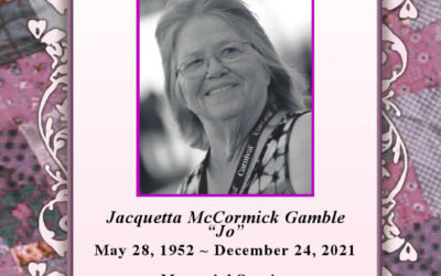 Jacquetta McCormick Gamble 1952 – 2021