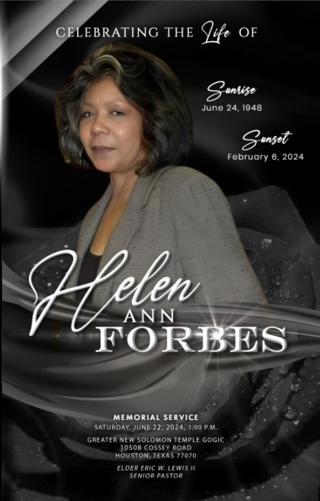 Helen Ann Forbes 1948 – 2024