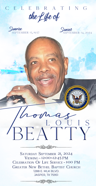 Thomas Louis Beatty 1937 – 2024