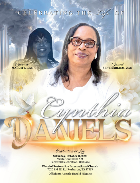 Cynthia Daniels 1956-2025 Cynthia Daniels 1956-2025