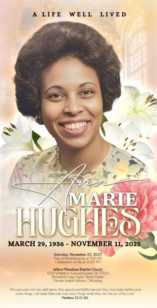 Ann Marie Hughes 1936-2025 Ann Marie Hughes 1936-2025