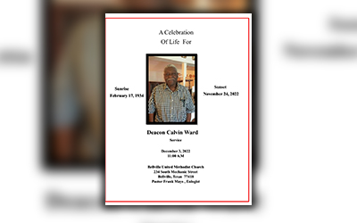 Deacon Calvin Ward 1934 – 2022