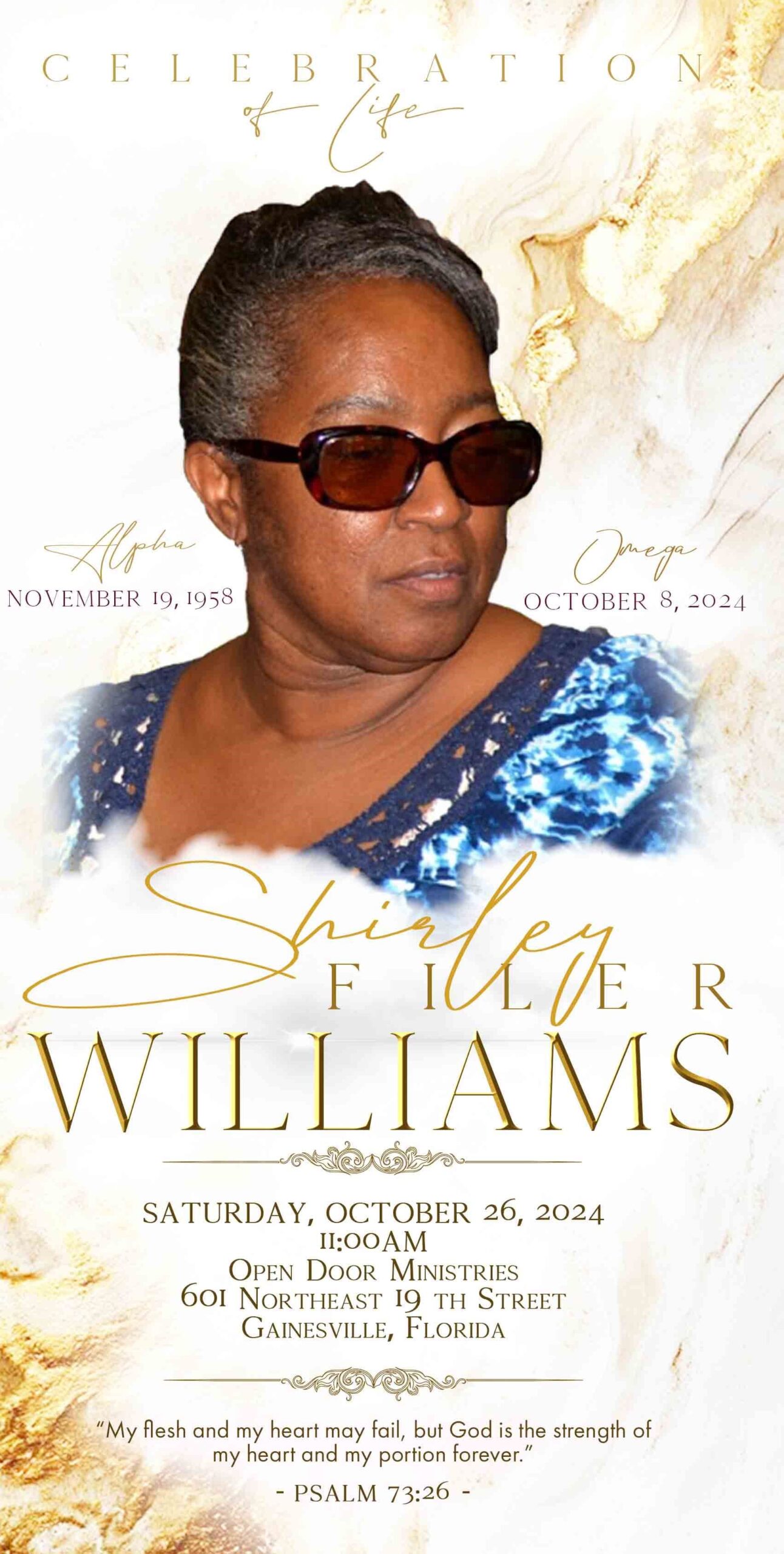 Shirley Filer Williams 1958 – 2024