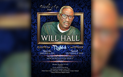 Will Hall 1941 – 2020